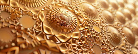 A gold background with intricate geometric patterns, perfect for an elegant and sophisticated design.の素材