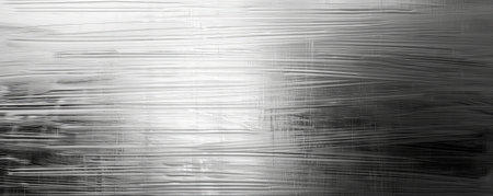 A brushed silver background with horizontal strokes, adding texture and interest to the design.の素材