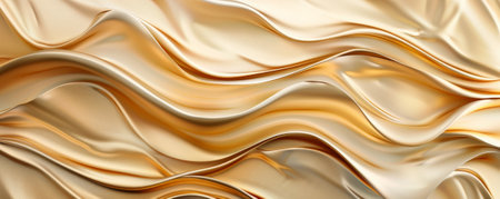 A wavy gold background with smooth, flowing lines that add movement and sophistication to the design.の素材