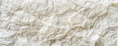 Detailed view of mulberry paper texture background with a rough surface. Made from plant fibers, the light creates beautiful shading, perfect for craft and art purposes.の素材