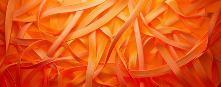 A vibrant orange background with a pattern of interlocking lines, adding complexity and depth to the design.の素材