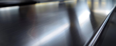 A brushed aluminum surface with a glossy finish and a modern, industrial look.の素材