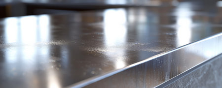 A brushed aluminum surface with a glossy finish and a modern, industrial look.の素材