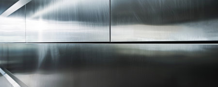 A brushed stainless steel surface with a contemporary design and a subtle, matte finish.の素材