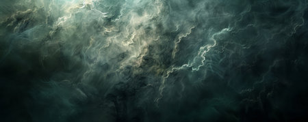 A dark, smoky background with swirling mists and subtle highlights, evoking a sense of mystery and drama.の素材