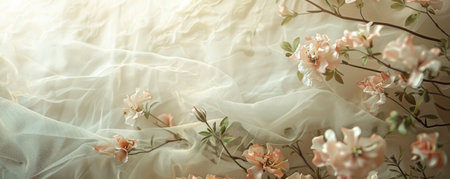 A soft, linen texture backdrop with subtle patterns and pastel hues, perfect for a natural and elegant look.の素材