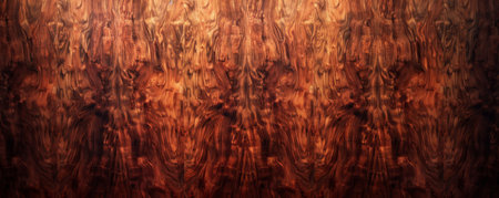 A high-end kingwood backdrop featuring rich, reddish-brown hues and intricate grain patterns, ideal for premium visuals.の素材