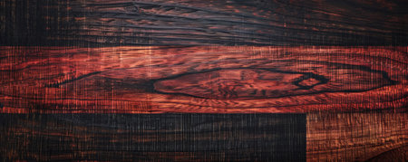 A premium ebony and rosewood backdrop with contrasting dark and reddish tones, perfect for sophisticated presentations.の素材