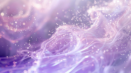 A sparkling abstract background with elegant smoke, featuring soft lavender and silver hues. The smoke should swirl gently, with sparkling highlights adding a touch of sophistication.の素材
