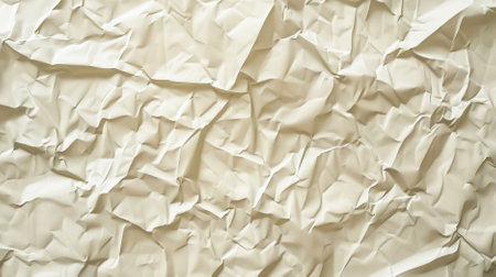 A cream textured background with a crumpled paper texture. The creases and folds add a unique, tactile element.の素材