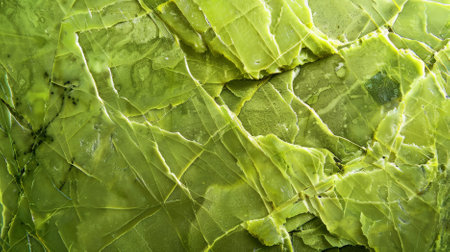 A close-up of a lime green stone texture background. The surface displays intricate details and variations, showing the stone's natural beauty and vibrant color.の素材