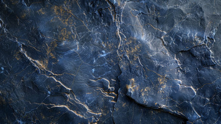 A detailed close-up of a navy blue stone texture background. The texture highlights the stone's rich color and organic patterns, providing a visually appealing and natural look.の素材