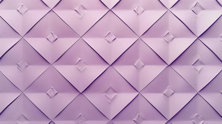 A lavender background with a diamond pattern, featuring interlocking shapes in varying shades of lavender. The geometric design adds visual interest and elegance.の素材