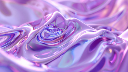 A lavender background with a holographic effect, creating shifting colors and iridescent patterns. The futuristic design adds a dynamic and eye-catching element.の素材