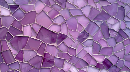 A lavender background with a mosaic pattern, composed of small, irregularly shaped tiles in different shades of lavender. The intricate design adds visual interest and complexity.の素材