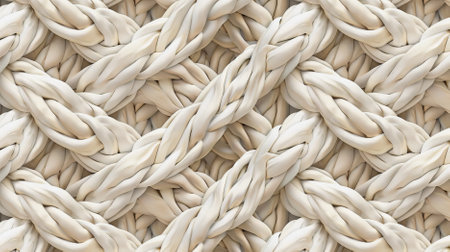 A pearl color background featuring a fine, braided rope pattern. The interwoven strands add a touch of rustic elegance.の素材