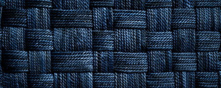 Navy blue texture with a woven fabric pattern, creating a tactile and homely atmosphere.の素材