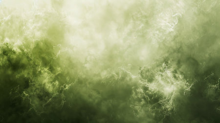 An olive abstract background with a soft, cloud-like texture. The fluffy, light design adds a calming and serene ambiance.の素材