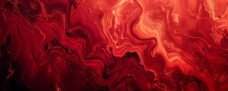 Bold scarlet abstract backdrop with a swirling, marbled texture, evoking a sense of energy and fluidity.の素材