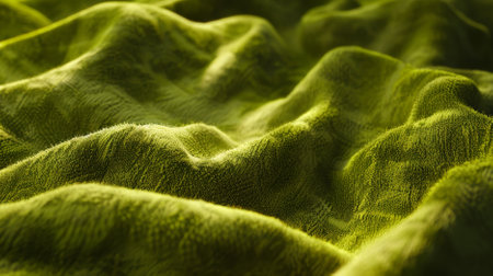 An olive abstract background with a soft, velvety texture. The plush surface adds a touch of luxury and comfort.の素材