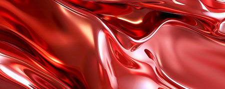 Scarlet abstract background with a smooth, metallic texture and reflective surfaces, creating a modern, sleek look.の素材