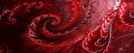 Scarlet abstract background featuring intricate, swirling patterns and designs, adding depth and complexity.の素材