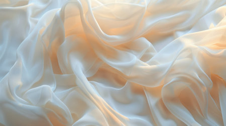 A pearl color background with a light, airy chiffon texture. The flowing fabric adds a delicate and ethereal feel.の素材