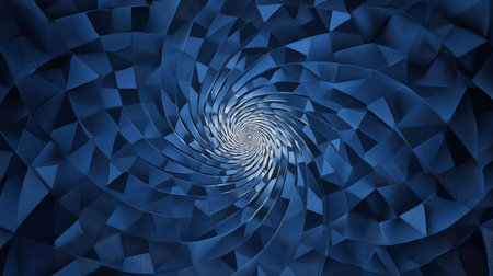 A diamond background with a pattern of diamond shapes arranged in a spiral on a navy blue background. The swirling design adds depth and movement.の素材