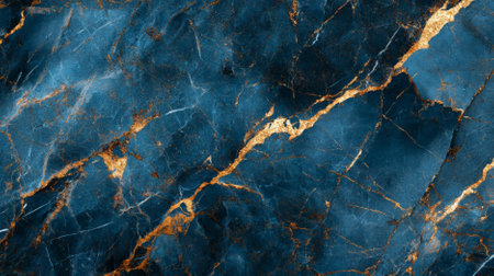 A high-resolution texture of blue Italian marble with gold veins. The cool tones and rich patterns give the marble a striking and sophisticated look.の素材