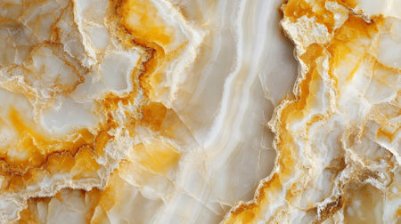A detailed close-up of beige Italian marble with golden yellow veining. The warm tones and natural patterns highlight the marble's classic elegance.の素材