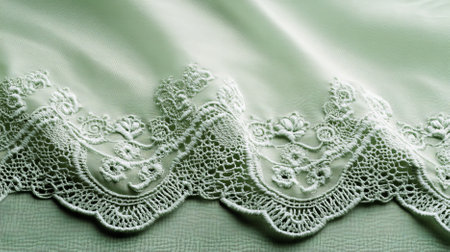 A mint abstract background featuring a delicate, embroidered pattern. The intricate details add a touch of elegance and tradition.の素材