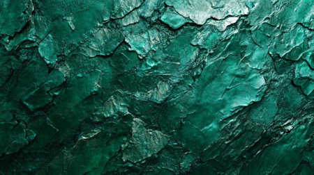 An emerald textured background featuring a rough, stone-like surface. The deep green hues and uneven texture create a natural and organic feel.の素材