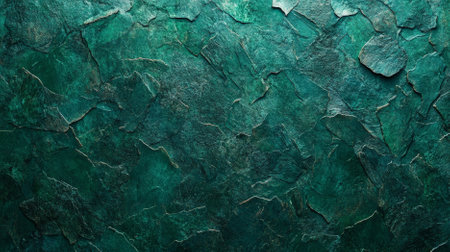 An emerald textured background featuring a rough, stone-like surface. The deep green hues and uneven texture create a natural and organic feel.の素材