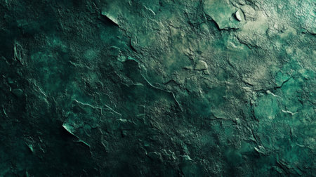 An emerald textured background featuring a rough, stone-like surface. The deep green hues and uneven texture create a natural and organic feel.の素材