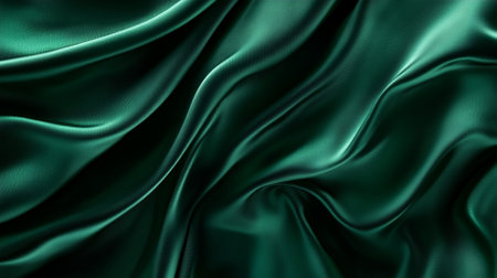 An emerald textured background with a smooth, satin-like texture. The glossy finish and deep green color add a touch of elegance and luxury.の素材