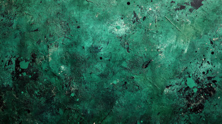 An emerald textured background with a bold, splatter paint effect. The random splashes of emerald green add a dynamic and energetic feel.の素材