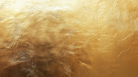 A gold foil background with a smooth, reflective surface. The rich gold finish enhances the luxurious feel.の素材