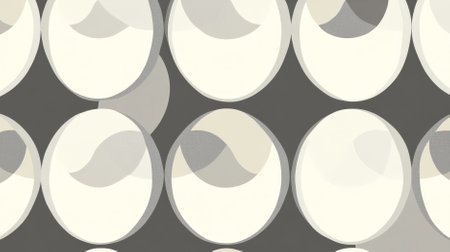 A minimalist geometric pattern featuring overlapping circles in muted tones of gray and white, creating a modern and elegant design.の素材