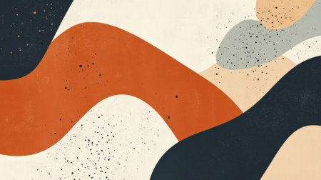 Abstract design in Scandinavian style with clean lines and natural colors, creating a serene and stylish background.の素材