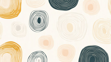 Scandinavian-inspired abstract pattern with simple lines and soft colors, creating a calm and minimalist background.の素材