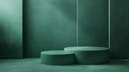 A dark matte jade green background with a soft, luxurious finish. The central area is smooth and clear, providing space for elegant design elements.の素材