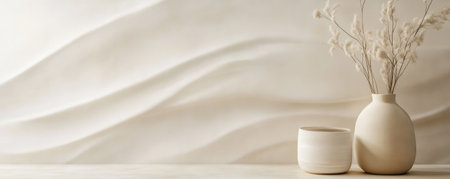 A chic abstract background with gentle textures in soft cream and champagne. The design creates an understated, sophisticated ambiance with a hint of luxury.の素材