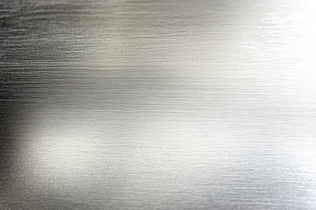 A matte silver surface with a soft, textured feel. The surface features a subtle grain that provides a smooth yet tactile finish, with gentle light reflections.の素材