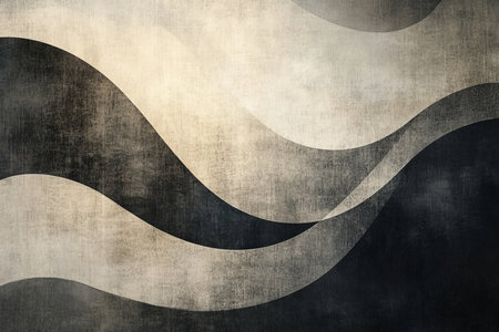 A sleek abstract design with a monochromatic palette and subtle texture. The composition features clean lines and smooth gradients, creating a modern, minimalist aesthetic.の素材