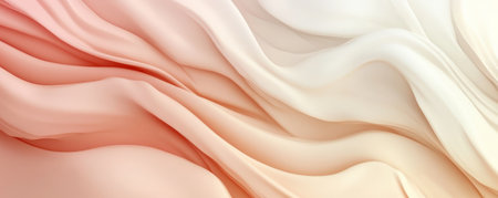 A stylish abstract background with smooth gradients in shades of ivory and blush pink. The design has a sophisticated, elegant feel with gentle, fluid lines.の素材