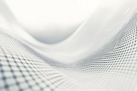 Minimalist web design backdrop featuring a smooth, white background with thin, black lines forming a subtle, abstract grid pattern. The design is clean and modern, ideal for corporate or professional websites.の素材