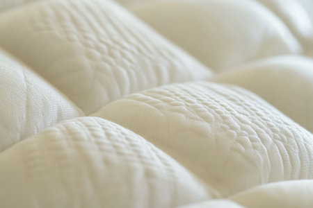 A light white textured surface with a soft, quilted pattern, creating a cushioned, tactile effect.の素材