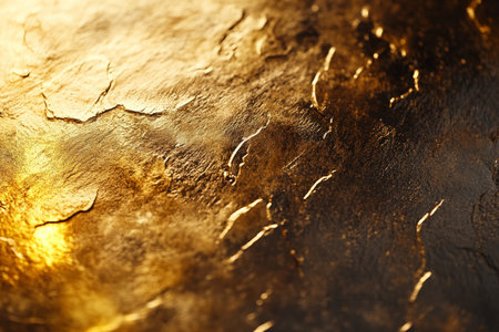 A gold textured surface with a soft, velvety finish, giving the metal an unusual, almost fabric-like appearance with a warm glow.の素材