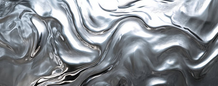 A silver textured surface with a smooth, polished finish, highlighted by subtle, swirling patterns that add a sense of fluidity.の素材