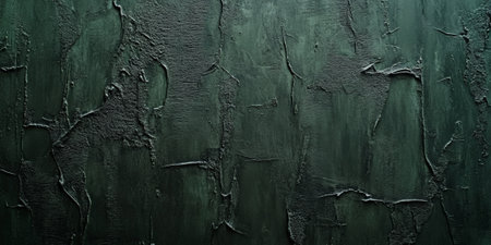A dark green textured surface with a rough, uneven finish, resembling the texture of aged, weathered wood.の素材